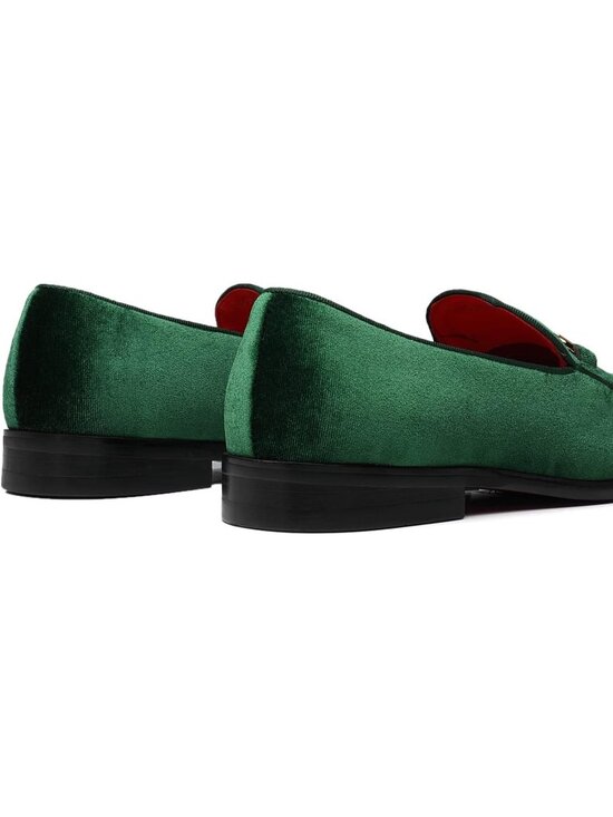Men\'s Green Velvet Loafers Wedding Party Prom Homecoming Shoes